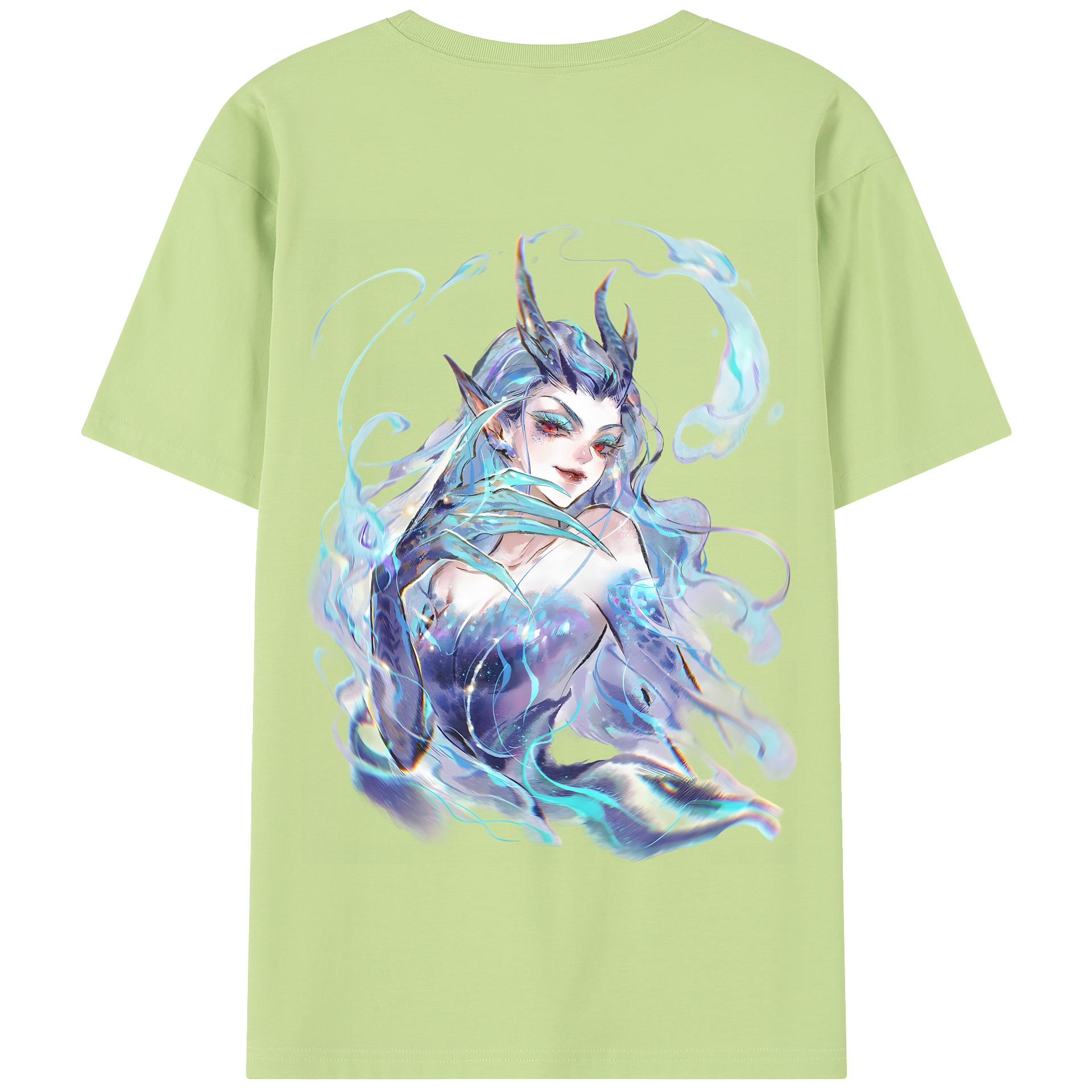 （画像用） Ne Zha 2 ナタ 魔童の大暴れ 綿100％半袖Tシャツ（背面プリント）